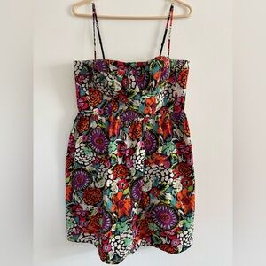 Moda International Multicolor Strapless Dress, Size 14